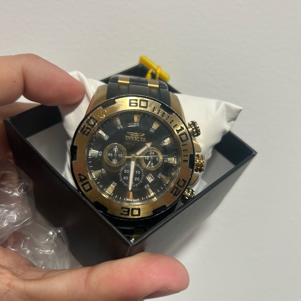 Invicta Pro Diver Black and Gold Chronograph Watch